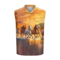 thumbnail image 4 of Camiseta sin mangas con cuello vuelto para hombre, estilo informal, a la moda, con estampado, cuello vuelto, sin mangas, bolsillos, deportiva, de poliéster, 4 of 5