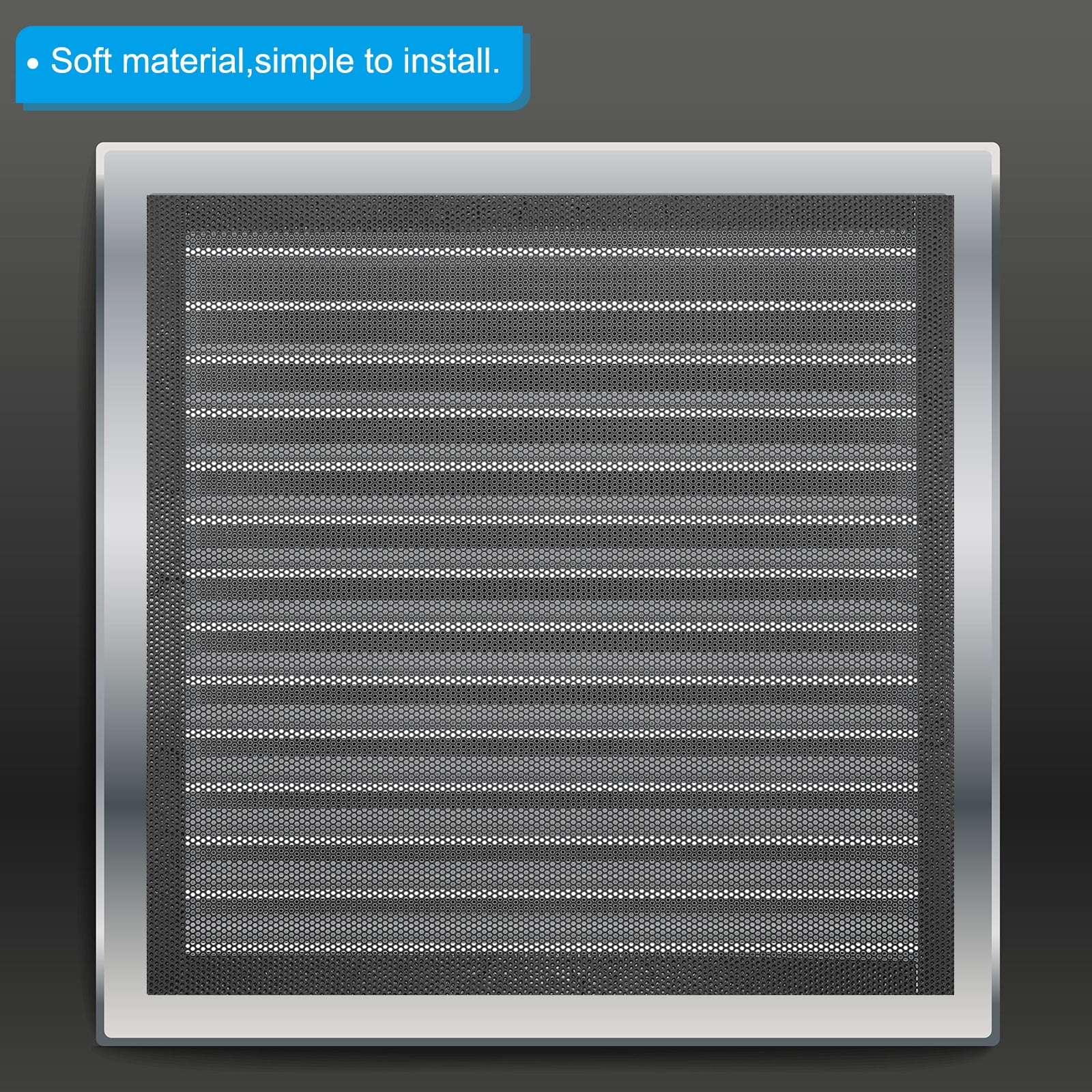 Uxcell 4"x10" Magnetic Vent Cover 4 Pack Floor Wall Air Registers Cover Strong Magnet Screen Mesh Black