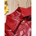 thumbnail image 5 of Sunisery Toddler Girls Motorcycle Jackets PU Faux Leather Coat Turn-Down Collar Long Sleeve Crop Tops Outerwear Coats, 5 of 7