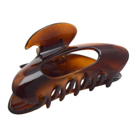 Parcelona France Ovale Medium 3.5 Inches Covered Spring Celluloid Hair Claw Clip