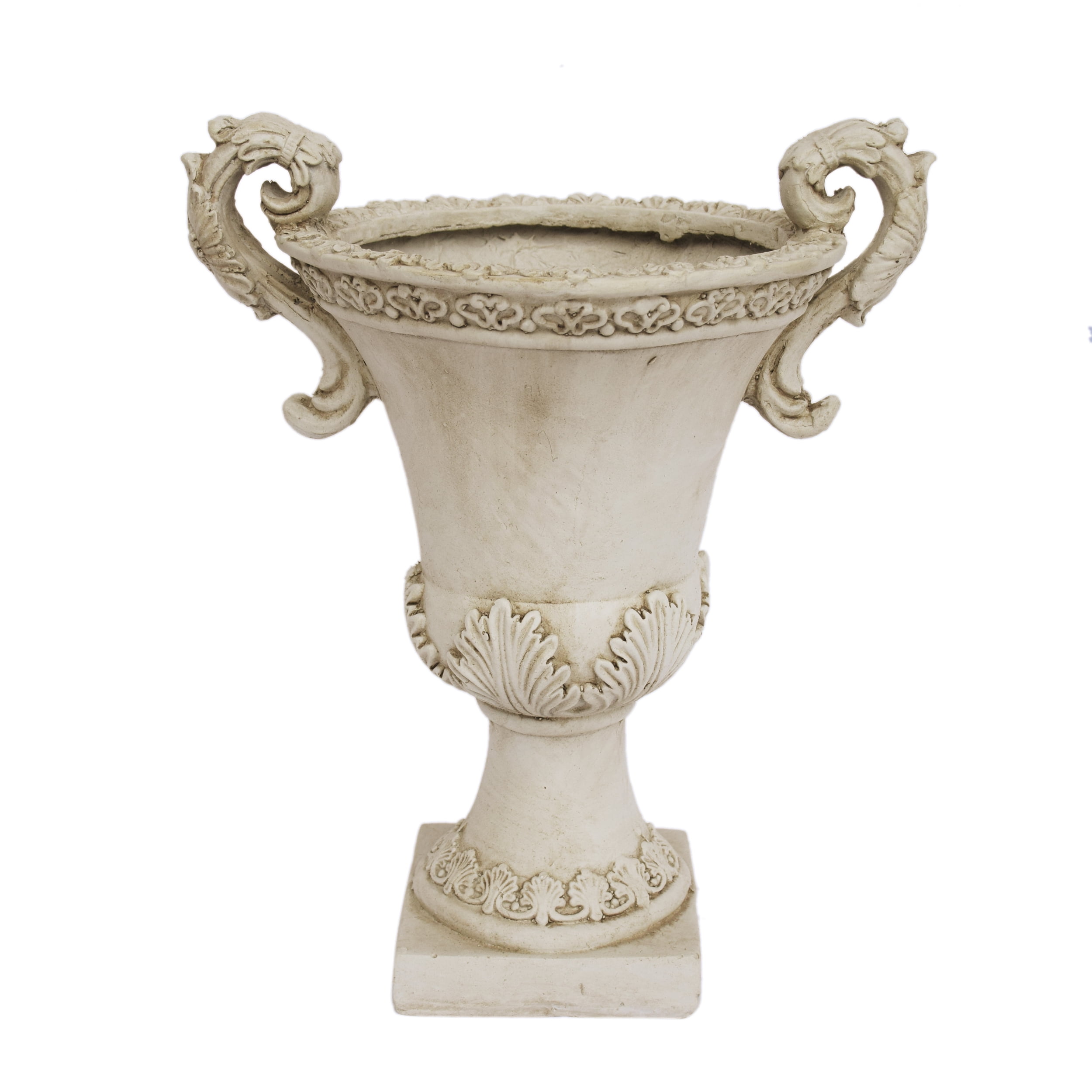 Renee Chalice Garden Urn Planter, Roman, Botanical, Antique White