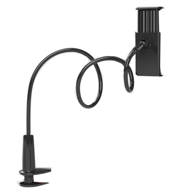 Premium 360° Rotating Lazy Holder with Spiral Stable Base, Universal Clamp for & Tablets, Lightweight Durable Non-Toxic Material, Easy Installation, Sleek Black Stylish Design