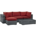 thumbnail image 3 of Modway Summon 5 Piece Outdoor Patio Sunbrella® Sectional Set in Canvas Red, 3 of 5