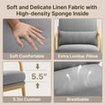 thumbnail image 6 of Aiho Mid-Century Modern Accent Chair, Solid Wood Arm Chair with Wood Frame and Pillow, Fabric Upholstered Armchair Comfort Reading Chair Lounge Chair for Living Room Bedroom Guest Room - Grey, 6 of 11