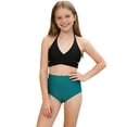 thumbnail image 6 of jobturf Swimsuit for Girls Trendy Halter Bikini Top with Underwear 2 Piece Set Beach Vacation Bathing Suits Bikinis Sets for Kids 2-11 Years, 6 of 8