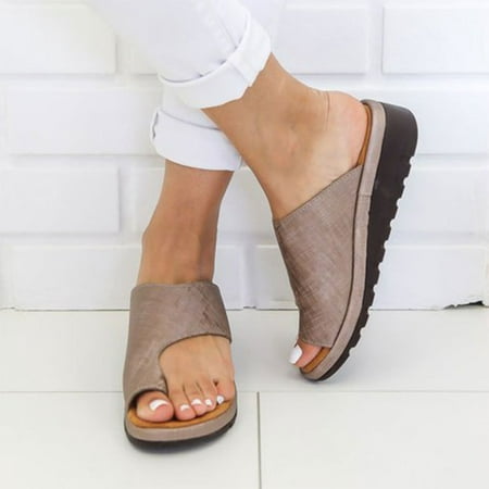

YOTAMI Dressy Comfy Platform for Women Travel Flip Flops Casual Summer Beach Shoes Brown 9