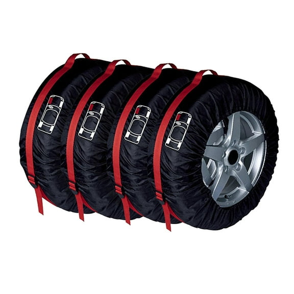 Huaq 4pcs Car Tire Protection Cover Spare Tire Cover Snow Tire Dust Cover Convenient Collection Storage Bag Universal Tire Storage Bag S Size