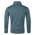 thumbnail image 4 of HOOMEUMY Mens Pullover Knitted Sweaters Workout Long Sleeve Clothes Fashion 2025 Trendy Classic Solid Coat Asymmetric Neck Jacket Thin Velvet Design Casual Blue XL, 4 of 4