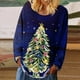 thumbnail image 1 of Pntutb, camisas casuales de manga larga para mujer, suéter, túnica suelta, tops, blusa con cuello redondo y estampado de árbol de Navidad Pntutb Pntutb-7047, 1 of 4