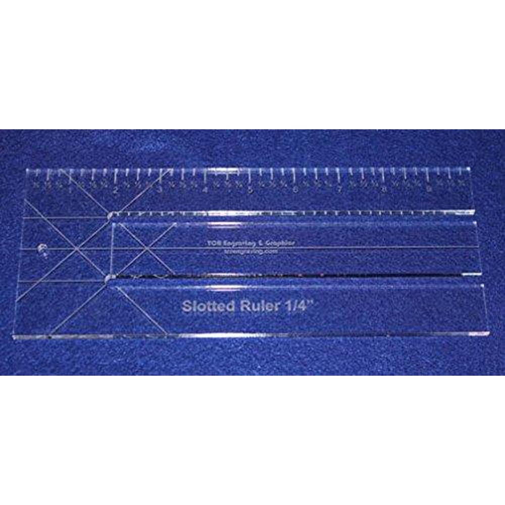10" SlottedRuler 1/4" Slots Acrylic 1/4" thick. Quilting/Sewing