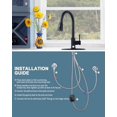thumbnail image 7 of Black Kitchen Faucet with Sprayer, Pull Down Kitchen Sink Faucet Lead-Free, Stainless Steel Single Handle Kitchen Faucets with Deck Plate, 360 Swivel High Arc Single Hole RV Kitchen Faucet, 7 of 7
