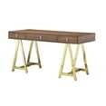 thumbnail image 4 of Benjara BM313558 55 in. Ile Desk with 3 Storage Drawers - Wood Veneer & Metal - Brown & Gold, 4 of 5