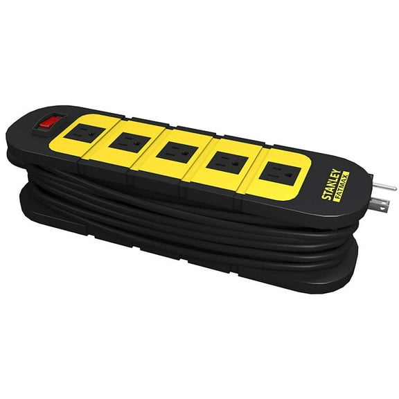 STANLEY FATMAX Wrap N Go 5 Outlet Surge Protector with 12-Foot Cord, 31607-1