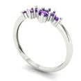 thumbnail image 2 of 0.17 ctw Wedding Band for Women - 14K White Gold Natural Amethyst Stackable Eternity Ring, 2 of 6