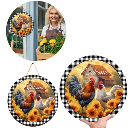 

DBYLXMN Rooster Autumn Thanksgiving Doorplate Autumn Festival Front Door Decoration Welcome Doorplate High Definition Printing Indoor And Outdoor Decoration Welcome Doorplate 12I Welcome Front Porch