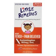 Little Remedies Infant Fever/Pain Reliever Liquid, Natural Berry, 2 Oz