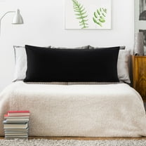 PiccoCasa 100% Cotton Body Pillowcase Soft Hidden Zipper Black 20"x72"