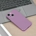thumbnail image 3 of Case Compatible with iPhone 14 Plus 6.7 Inches, Straight Edge Fine Hole Soft Liquid Silica Gel  Grade Shockproof Fingerprint Protection(Cherry Blossom Purple), 3 of 14
