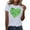 White, variant on HAiming St Patrick's Day Shirts for Women Short Sleeve T-Shirts Crewneck Shamrock Casual Tee Shirts Tops