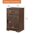 thumbnail image 4 of WAMPAT 31.9 inch Tall Farmhouse Nightstand with Drawers and Adjustable Storage Shelves, Solid Wood Side Table with Barn Doors for Bedroom,Rustic Brown, 4 of 5