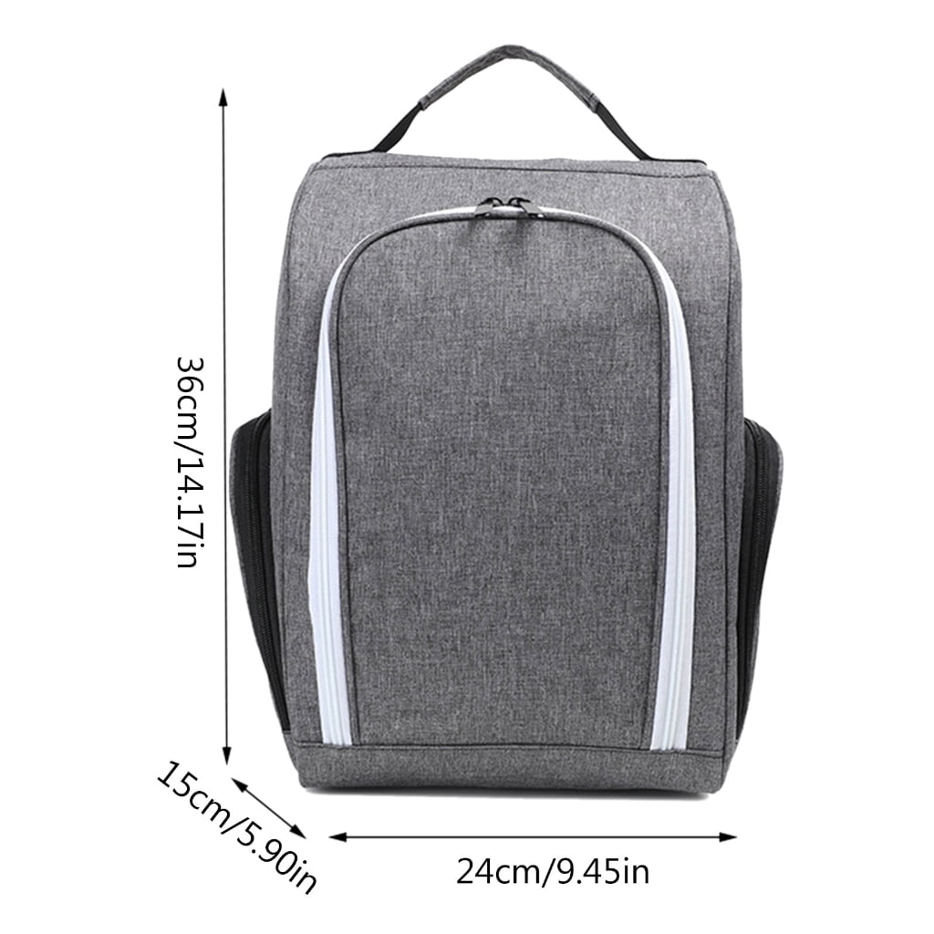 Golf Shoe Bag with Ventilation & Outside Pocket Travel Shoes Pouch Golf Shoe Carry Tote Bag Zippered Sport Shoes Bag