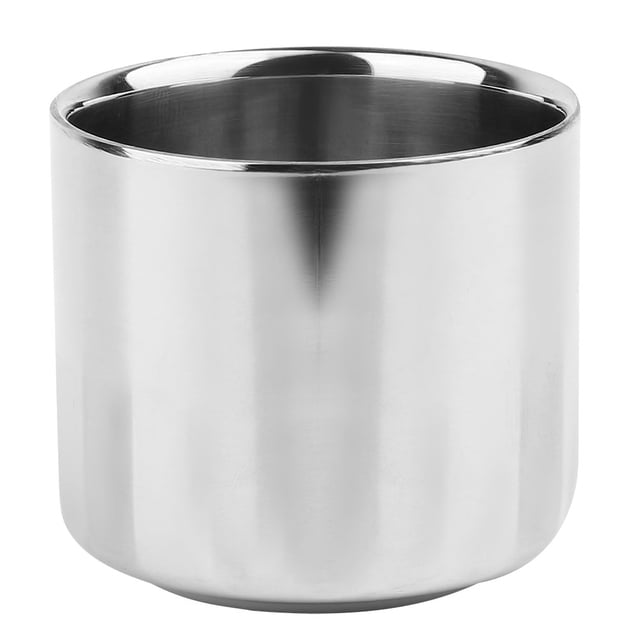 Taza de acero inoxidable de doble capa de 100ml taza de té agua cerveza taza de café hogar