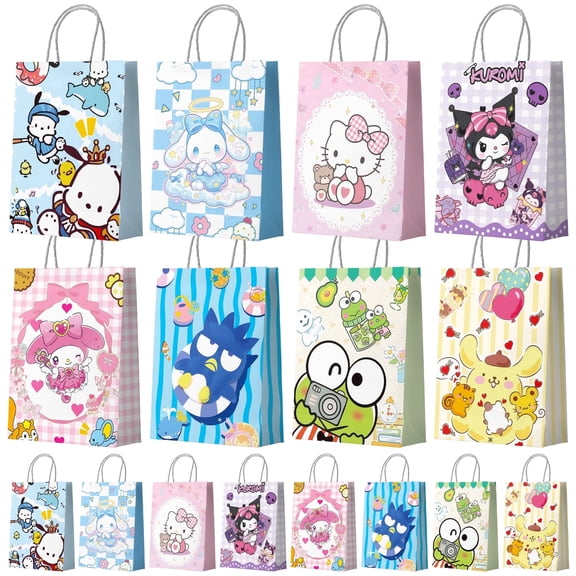 Sanrio Party Bags, Sanrio Goodie Bags Set - Sanrio Party Favor Bags, Cinnamoroll Goodie Bags for Kids & Kuromi Birthday Gift Bags etc. for Sanrio Birthday Decorations/Favors