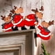 thumbnail image 2 of Marco de puerta de esquina de madera para Navidad, decoración de dibujos animados de Papá Noel, alce, pingüino de Navidad, colgante, decoración navideña para marco de puerta, 2 of 4