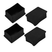 4pcs 40mm x 60mm Pipe Tube Insert Chair Legs Cap Black PVC Tubing Plug