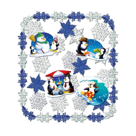 24 Piece Let It Snow Metallic Winter Holiday Decorations Kit