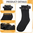 thumbnail image 3 of Bocaoying 6 Pairs Womens Ruffle Socks, Cute Lace Frilly Socks with Bowties, Sweet Dress Socks Mary Jane Socks (Black), 3 of 7