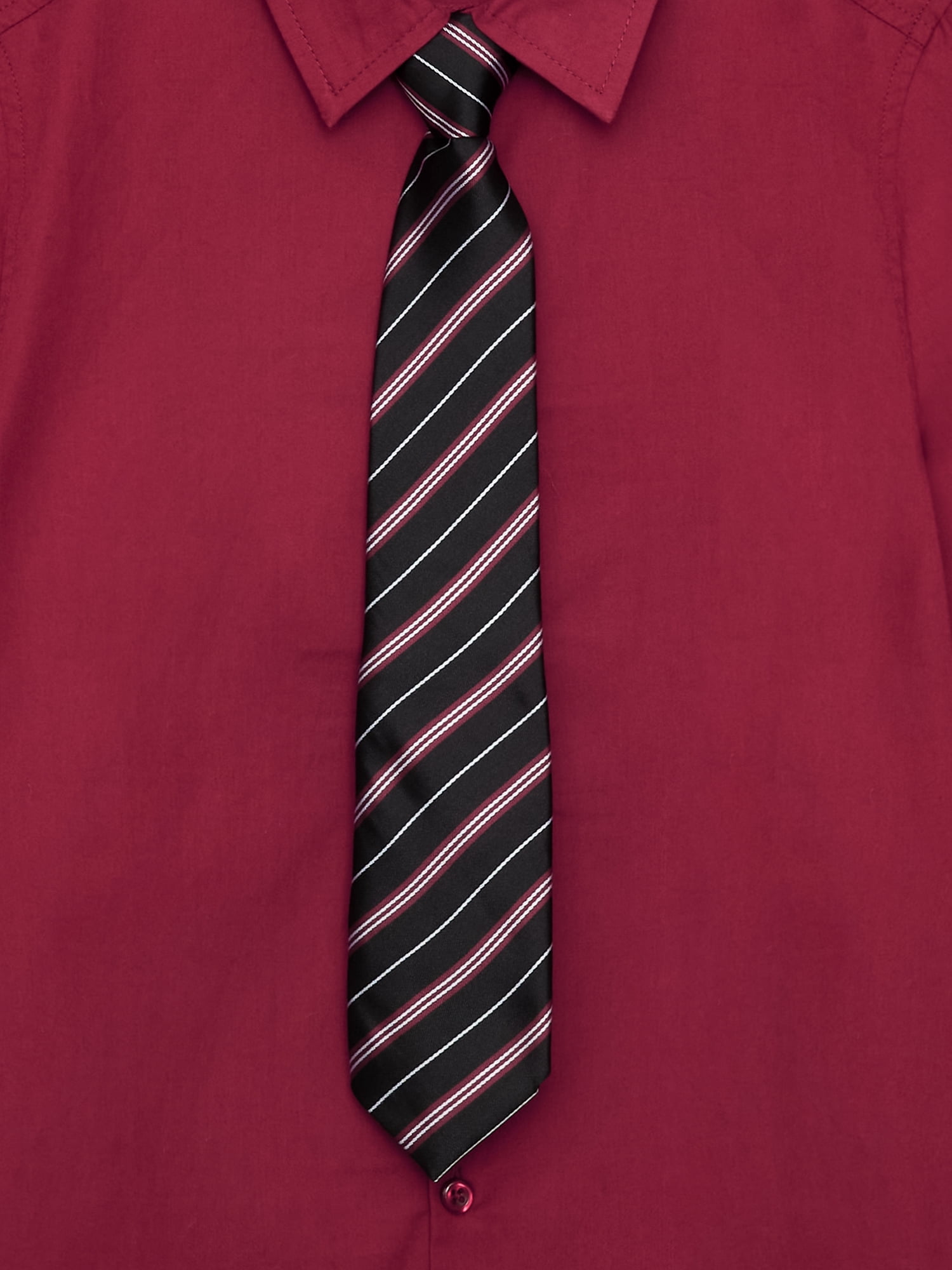 ANDE Boys Dress Shirt and Tie Set, 2-Piece, Sizes 4-16 Husky