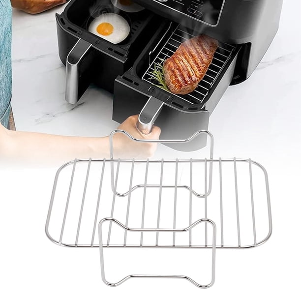 Estante de Freidora, Lavavajillas de Acero Deshidrator multifuncional Seguro Rejilla de Parrilla Duradera Duradera para El Hogar