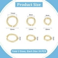 thumbnail image 3 of 1Box 30Pcs 3 Sizes Stainless Steel Open Jump Rings 10~15mm Textured Round Rings Golden Jump Rings for Jewelry Making DIY Craft Earring Bracelet Choker Making Findings, 3 of 9