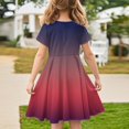 thumbnail image 4 of Girls 2025 Summer Dresses Short Sleeve Gradient Dress Soft and Comfortable Casual Summer Wear for Parties and Daily Dresses ,Sie:140, 4 of 5