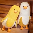 thumbnail image 4 of Juguete de peluche de pato de plátano, adorables muñecas de peluche de pato de plátano, almohada de felpa para niños y niñas, regalo de decoración del hogar (19.68 pulgadas) (blanco) brillar Juguete, 4 of 5
