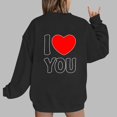 thumbnail image 1 of Jsaierl Sweatshirts à Manches Longues pour Femmes Saint-Valentin Mignons Cœur Graphique Tops Imprimé Lettre Pullovers Surdimensionnés Décontractés Col Rond Ample, 1 of 4
