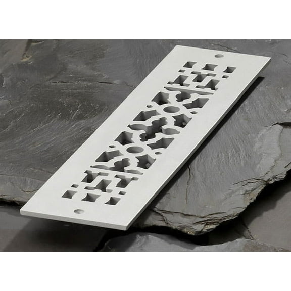 Reggio Registers 414-Anh Scroll Series 2-1/4" X 12" Floor Grille - Grey