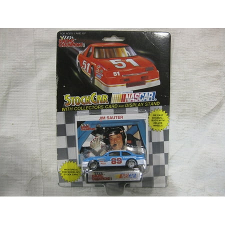 Nascar Racing Arcade - #89 Jim Sauter Evinrude Racing Team Stock Car With Driver's Collectors Card And Display Stand. Racing Champions Black Background Red Series 51 Car, By NASCAR from USA