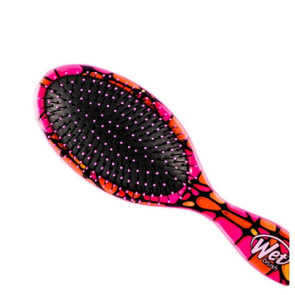 Pink , The Wet Brush Original Detangle Brush - Stain Glass - Pack of 6 with SLEEKSHOP Teasing Comb