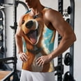 thumbnail image 5 of KLL Blue Sky Cute Dog Print Men's Muscle Gym Workout Stringer Tank Tops Bodybuilding Fitness T-Shirts Tank Tops Men-Medium, 5 of 7