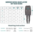 thumbnail image 6 of 𝗔𝗟𝗟 𝗗𝗔𝗬 𝗖𝗢𝗠𝗙𝗢𝗥𝗧 Unisex Kids Merino Wool Midweight Base Layer Set - Thermal Underwear Top, Bottom and Cuff Beanie - Merino.tech, 6 of 10