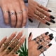 thumbnail image 2 of Conjuntos de anillos Vintage para nudillos para mujer, anillos con figura geométrica de piedra de cristal bohemio para mujer, regalo de joyería bohemio 2021 Dengxun unisex, 2 of 2