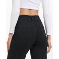 thumbnail image 4 of Vaqueros TONIRY de pierna ancha para mujer, talle alto, color negro, 4 of 6