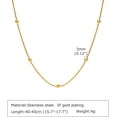 thumbnail image 6 of Stainless Steel Classic Plain Beaded Snake Chain Necklace, 6 of 11
