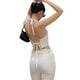 thumbnail image 5 of VISgogo Mujeres Halterneck Tops Slim Fit Color sólido Sin mangas Vendaje Sin espalda Crop Tops para verano VISgogo moda, 5 of 7