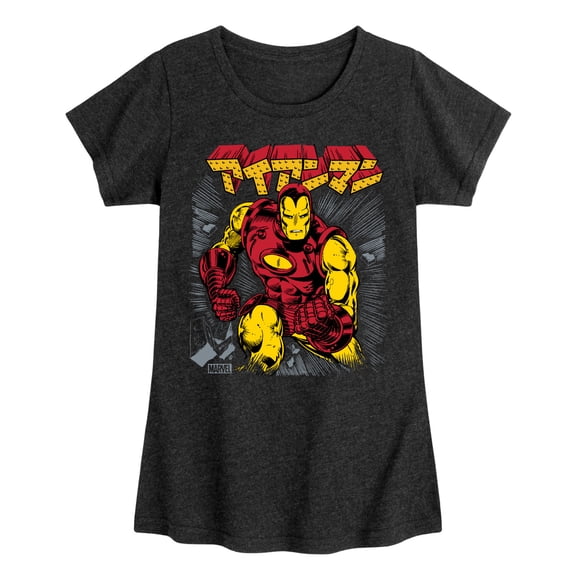 Marvel Iron Man - Katakana - Toddler And Youth Girls Fitted Short Sleeve Graphic T-Shirt