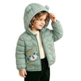 thumbnail image 6 of Spazoro Toddler Girls Hooded Puffer Jacket, Animal Print Soft Zip Up Long Sleeve Lightweight Warm Winter Outerwear for Little Girls Green Size 5-6, 6 of 9