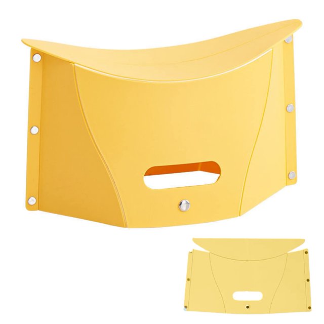 Taburete de camping koofull plegable, ligero y portátil, amarillo
