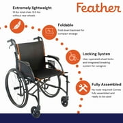 Feather Mobility Lightweight Wheelchair for Seniors, Foldable for Travel, 13.5 lbs, 1 Ct
